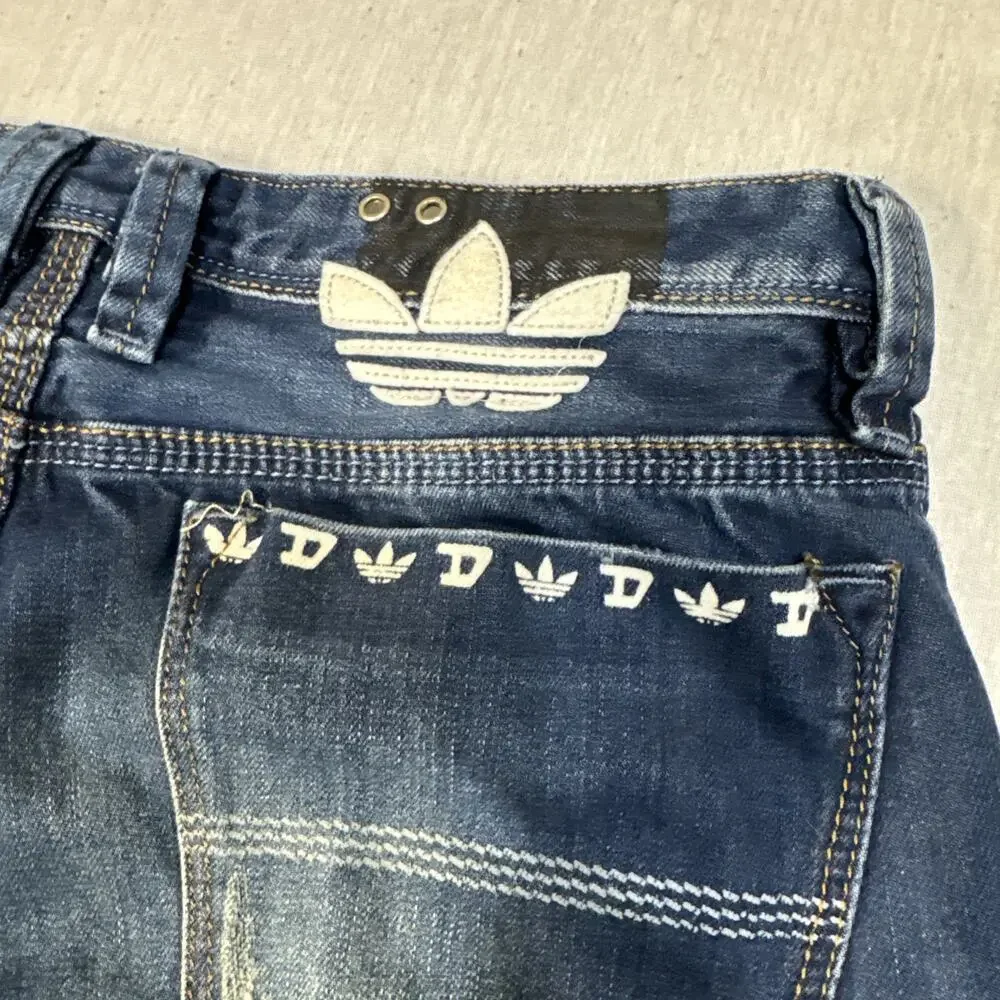 Diesel Viker-AD x Adidas Mens Jeans 33x33 Straight Leg Distressed Whiskering
